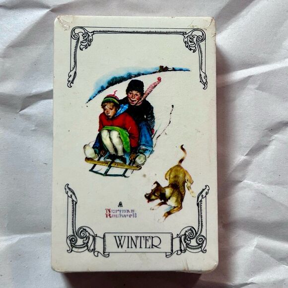 NIP Norman Rockwell Seasons Playing Cards Unopened Trump Brand Made in USA - Picture 1 of 5